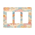 thumbnail image 1 of Yayeee Rocker Switch Wall Plate 3-Gang 6.5"x4.6" Home Decorative Outlet Cover, Pink Retro Sun, 1 of 6
