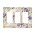 thumbnail image 1 of Yayeee Rocker Switch Wall Plate 3-Gang 6.5"x4.6" Home Decorative Outlet Cover, Purple Floral Rabbit, 1 of 6