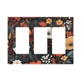 thumbnail image 1 of Yayeee Rocker Switch Wall Plate 3-Gang 6.5"x4.6" Home Decorative Outlet Cover, Red Flowers Pattern, 1 of 6