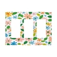 thumbnail image 1 of Yayeee Rocker Switch Wall Plate 3-Gang 6.5"x4.6" Home Decorative Outlet Cover, Retro Blue Floral, 1 of 6