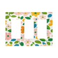 thumbnail image 1 of Yayeee Rocker Switch Wall Plate 3-Gang 6.5"x4.6" Home Decorative Outlet Cover, Retro Orange Floral, 1 of 6
