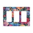 thumbnail image 1 of Yayeee Rocker Switch Wall Plate 3-Gang 6.5"x4.6" Home Decorative Outlet Cover, Serene Floral Pattern, 1 of 6