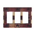 thumbnail image 1 of Yayeee Rocker Switch Wall Plate 3-Gang 6.5"x4.6" Home Decorative Outlet Cover, Star Spangled Squares, 1 of 6