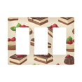 thumbnail image 1 of Yayeee Rocker Switch Wall Plate 3-Gang 6.5"x4.6" Home Decorative Outlet Cover, Strawberry Cake, 1 of 6