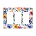 thumbnail image 1 of Yayeee Rocker Switch Wall Plate 3-Gang 6.5"x4.6" Home Decorative Outlet Cover, Watercolor Flowers Pattern, 1 of 6
