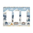 thumbnail image 1 of Yayeee Rocker Switch Wall Plate 3-Gang 6.5"x4.6" Home Decorative Outlet Cover, Winter Village Serenity, 1 of 6