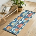 thumbnail image 1 of Yayeee Runner Rug for Bedroom 2'x6' Machine Washable Hallway Non Slip Mat, Blue Cute Train Pattern, 1 of 8