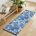 thumbnail image 1 of Yayeee Runner Rug for Bedroom 2'x6' Machine Washable Hallway Non Slip Mat, Blue Garden Pattern, 1 of 8