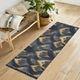 thumbnail image 1 of Yayeee Runner Rug for Bedroom 2'x6' Machine Washable Hallway Non Slip Mat, Blue Peacock Feathers Pattern, 1 of 8