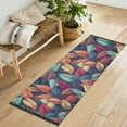 thumbnail image 1 of Yayeee Runner Rug for Bedroom 2'x6' Machine Washable Hallway Non Slip Mat, Blue Vibrant Leaves Pattern, 1 of 8