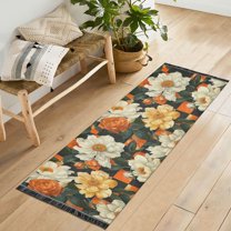 Yayeee Runner Rug for Bedroom 2'x6' Machine Washable Hallway Non Slip Mat, Bright Floral