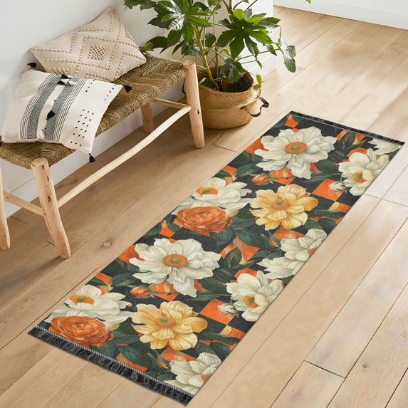 Yayeee Runner Rug for Bedroom 2'x6' Machine Washable Hallway Non Slip Mat, Bright Floral