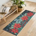 thumbnail image 1 of Yayeee Runner Rug for Bedroom 2'x6' Machine Washable Hallway Non Slip Mat, Christmas Poinsettia, 1 of 8
