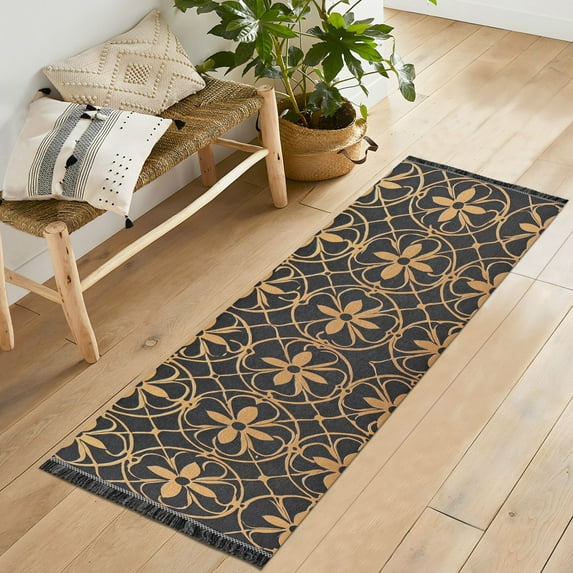 Yayeee Runner Rug for Bedroom 2'x6' Machine Washable Hallway Non Slip Mat, Classic Floral