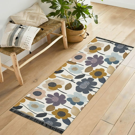 Yayeee Runner Rug for Bedroom 2'x6' Machine Washable Hallway Non Slip Mat, Colorful Floral