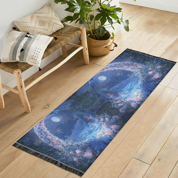 Yayeee Runner Rug for Bedroom 2'x6' Machine Washable Hallway Non Slip Mat, Crystal Ball