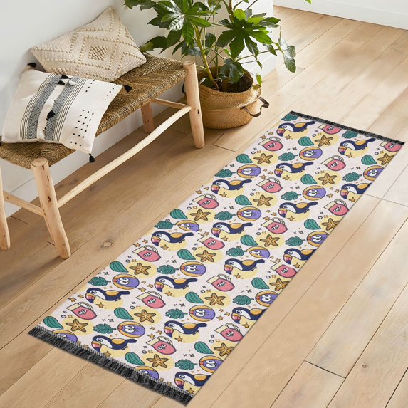 Yayeee Runner Rug for Bedroom 2'x6' Machine Washable Hallway Non Slip Mat, Cute Cartoon Pattern