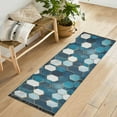 thumbnail image 1 of Yayeee Runner Rug for Bedroom 2'x6' Machine Washable Hallway Non Slip Mat, Dark Blue Hexagon Patterns, 1 of 8