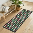 thumbnail image 1 of Yayeee Runner Rug for Bedroom 2'x6' Machine Washable Hallway Non Slip Mat, Green Block Pattern, 1 of 8