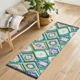 thumbnail image 1 of Yayeee Runner Rug for Bedroom 2'x6' Machine Washable Hallway Non Slip Mat, Green Geometric Flowers, 1 of 8