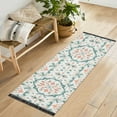 thumbnail image 1 of Yayeee Runner Rug for Bedroom 2'x6' Machine Washable Hallway Non Slip Mat, Green Geometric Pattern, 1 of 8