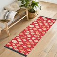 thumbnail image 1 of Yayeee Runner Rug for Bedroom 2'x6' Machine Washable Hallway Non Slip Mat, Orange Christmas Ornaments Pattern, 1 of 8