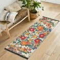 thumbnail image 1 of Yayeee Runner Rug for Bedroom 2'x6' Machine Washable Hallway Non Slip Mat, Orange Japanese Flowers Pattern, 1 of 8
