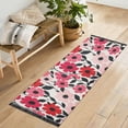 thumbnail image 1 of Yayeee Runner Rug for Bedroom 2'x6' Machine Washable Hallway Non Slip Mat, Pink and Red Flowers, 1 of 8