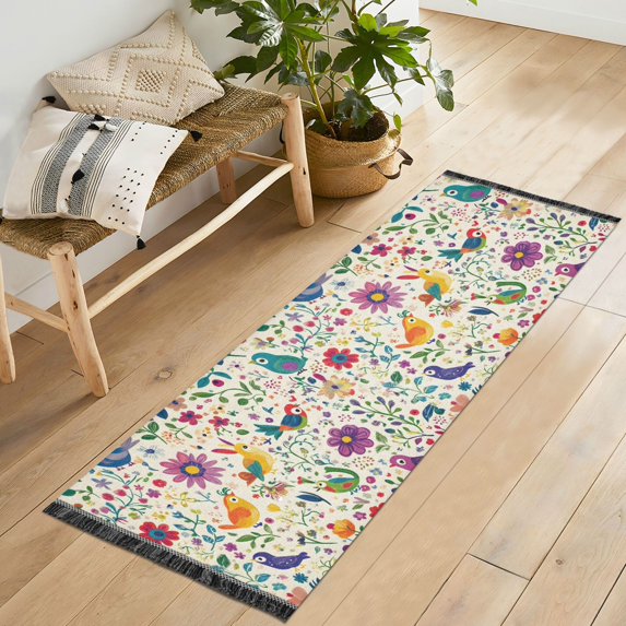 Yayeee Runner Rug for Bedroom 2'x6' Machine Washable Hallway Non Slip Mat, Purple Cartoon Animals