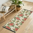 thumbnail image 1 of Yayeee Runner Rug for Bedroom 2'x6' Machine Washable Hallway Non Slip Mat, Retro Christmas Holly, 1 of 8