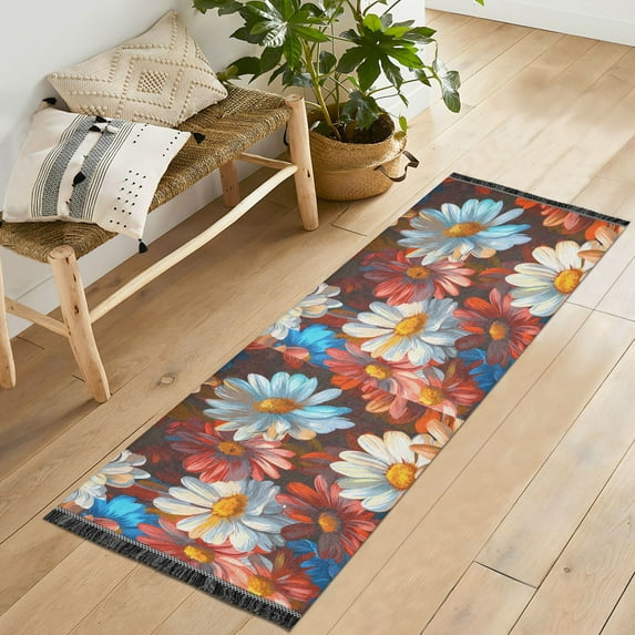Yayeee Runner Rug for Bedroom 2'x6' Machine Washable Hallway Non Slip Mat, Vibrant Floral