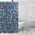thumbnail image 1 of Yayeee Shower Curtain with Hooks 72"x72" Waterproof Fabric Bathroom Hanging Decor, Blue Beach Pattern, 1 of 5