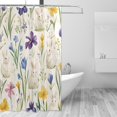 thumbnail image 1 of Yayeee Shower Curtain with Hooks 72"x72" Waterproof Fabric Bathroom Hanging Decor, Blue Floral Rabbit, 1 of 5