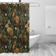 thumbnail image 1 of Yayeee Shower Curtain with Hooks 72"x72" Waterproof Fabric Bathroom Hanging Decor, Brown Floral Rabbits Pattern, 1 of 5