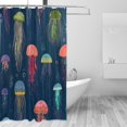 thumbnail image 1 of Yayeee Shower Curtain with Hooks 72"x72" Waterproof Fabric Bathroom Hanging Decor, Cartoon Jellyfish Pattern, 1 of 5