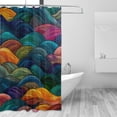 thumbnail image 1 of Yayeee Shower Curtain with Hooks 72"x72" Waterproof Fabric Bathroom Hanging Decor, Colorful Waves Pattern, 1 of 5