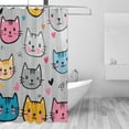 thumbnail image 1 of Yayeee Shower Curtain with Hooks 72"x72" Waterproof Fabric Bathroom Hanging Decor, Cute Cat Pattern, 1 of 5
