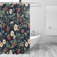 thumbnail image 1 of Yayeee Shower Curtain with Hooks 72"x72" Waterproof Fabric Bathroom Hanging Decor, Floral Raspberry Pattern, 1 of 5