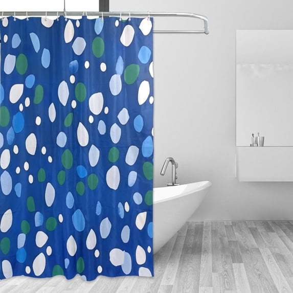 Yayeee Shower Curtain with Hooks 72"x72" Waterproof Fabric Bathroom Hanging Decor, Green Dots