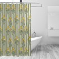 thumbnail image 1 of Yayeee Shower Curtain with Hooks 72"x72" Waterproof Fabric Bathroom Hanging Decor, Green Stripe Flowers, 1 of 5