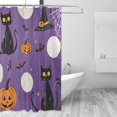 thumbnail image 1 of Yayeee Shower Curtain with Hooks 72"x72" Waterproof Fabric Bathroom Hanging Decor, Halloween Black Cat, 1 of 5