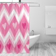 thumbnail image 1 of Yayeee Shower Curtain with Hooks 72"x72" Waterproof Fabric Bathroom Hanging Decor, Heart Geometric, 1 of 5