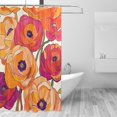 thumbnail image 1 of Yayeee Shower Curtain with Hooks 72"x72" Waterproof Fabric Bathroom Hanging Decor, Orange Hand Drawn Floral, 1 of 5