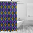 thumbnail image 1 of Yayeee Shower Curtain with Hooks 72"x72" Waterproof Fabric Bathroom Hanging Decor, Purple Stained Glass Pattern, 1 of 5