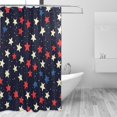 thumbnail image 1 of Yayeee Shower Curtain with Hooks 72"x72" Waterproof Fabric Bathroom Hanging Decor, Red Starry Pattern, 1 of 5