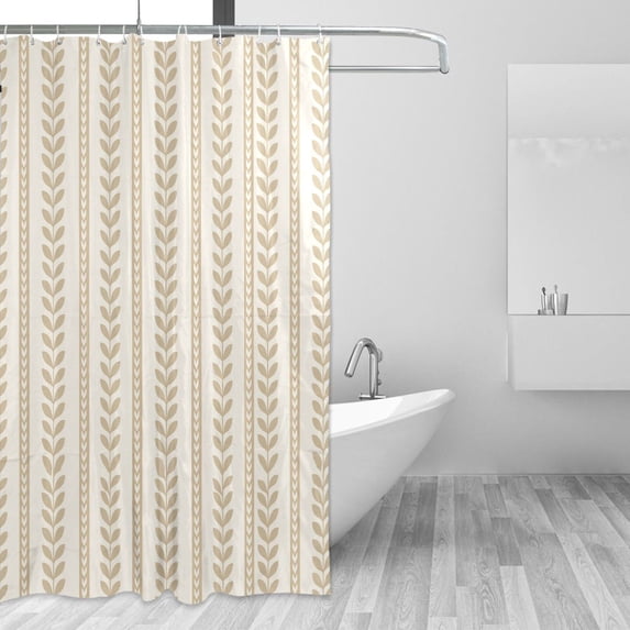 Yayeee Shower Curtain with Hooks 72"x72" Waterproof Fabric Bathroom Hanging Decor, Soft Brown Abstract Pattern