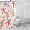 thumbnail image 1 of Yayeee Shower Curtain with Hooks 72"x72" Waterproof Fabric Bathroom Hanging Decor, Starfish Seashell, 1 of 5