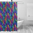 thumbnail image 1 of Yayeee Shower Curtain with Hooks 72"x72" Waterproof Fabric Bathroom Hanging Decor, Vibrant Stained Glass Pattern, 1 of 5