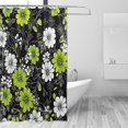 thumbnail image 1 of Yayeee Shower Curtain with Hooks 72"x72" Waterproof Fabric Bathroom Hanging Decor, White Flower Pattern, 1 of 5