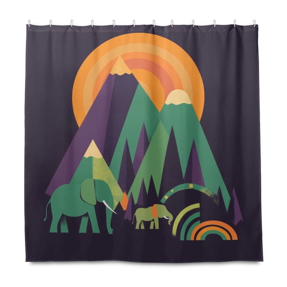 Yayeee Shower Curtain with Hooks 72"x72" Waterproof Fabric Bathroom Hanging Decor, Abstract Animals